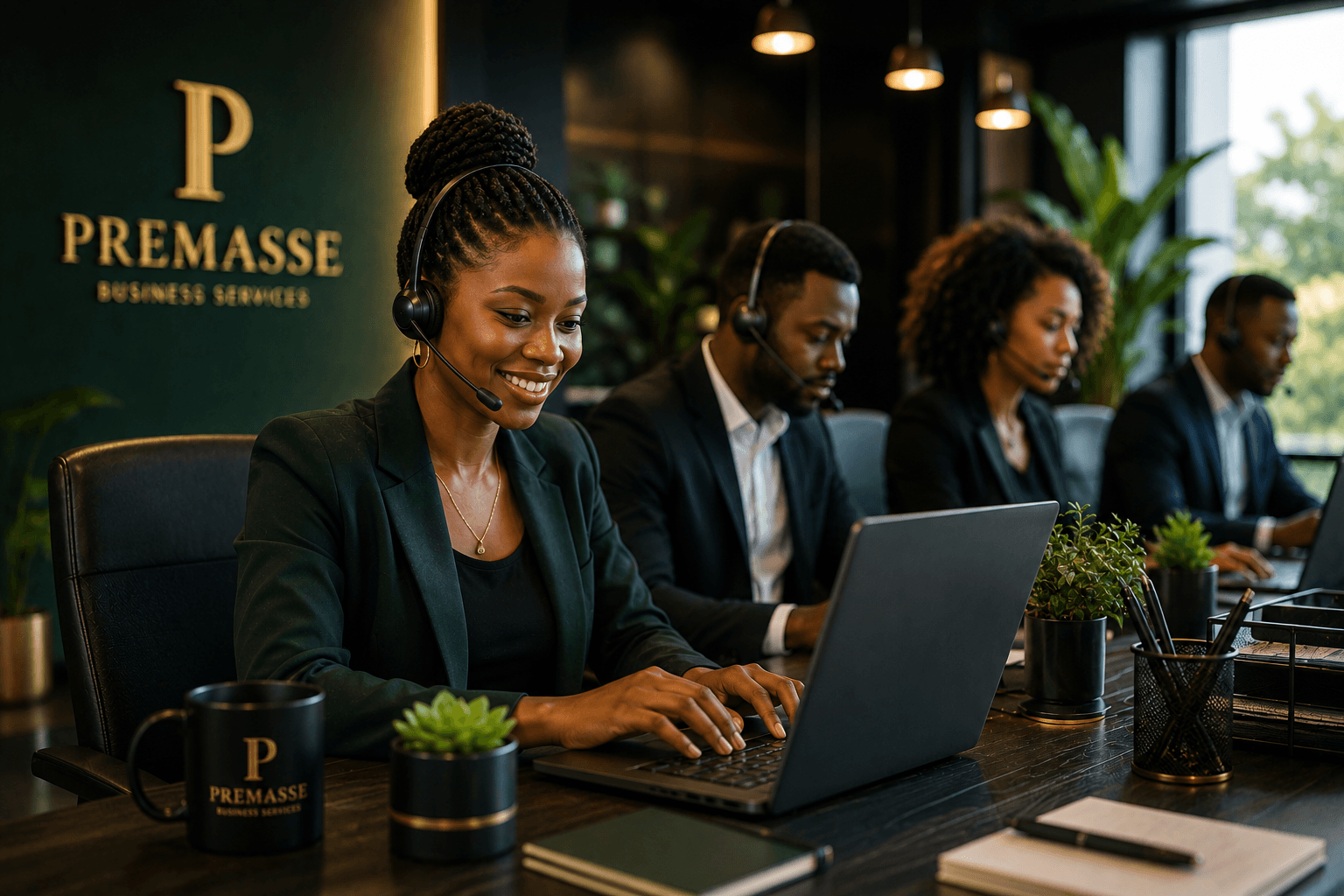 African professionals customer support meeting